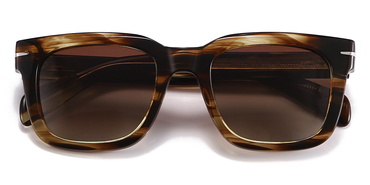Tortoiseshell Brown Emmitt Glasses - Rectangle Sunglasses
