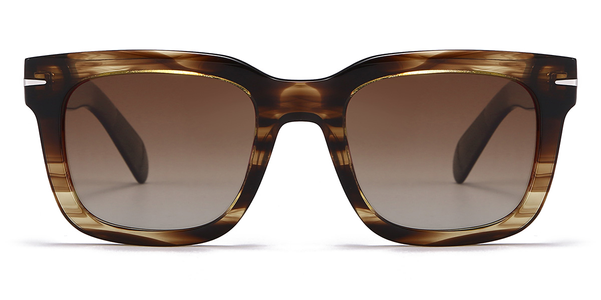 Tortoiseshell Brown Emmitt Glasses - Rectangle Sunglasses