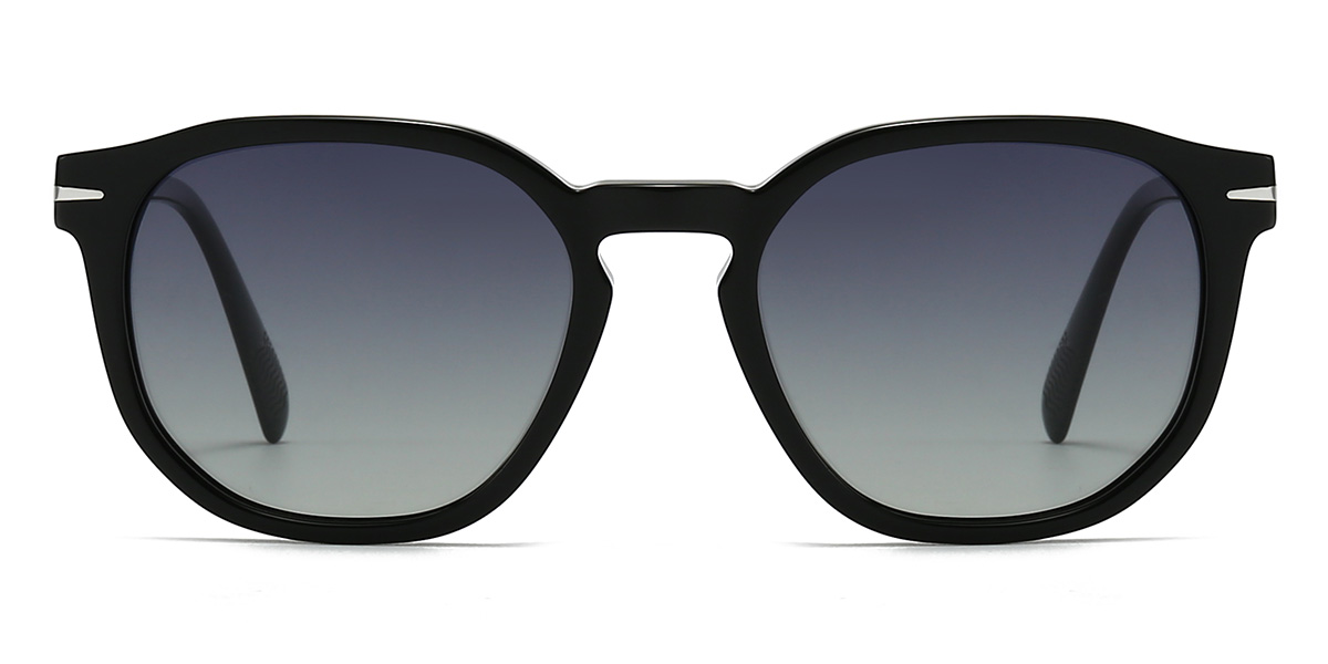 Negro Gris gradual Branden - Oval Sunglasses