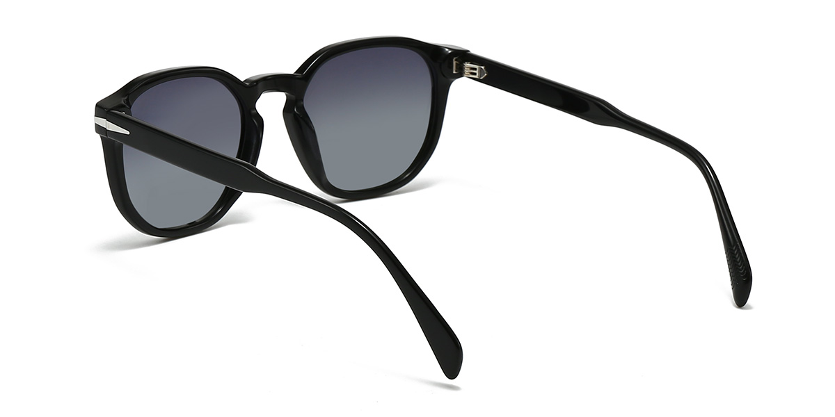 Negro Gris gradual Branden Gafas - Oval Sunglasses