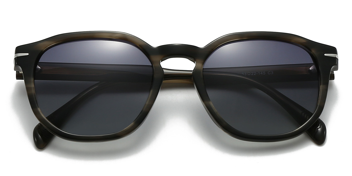 Holzmaserung Grau Branden Brille - Oval Sunglasses