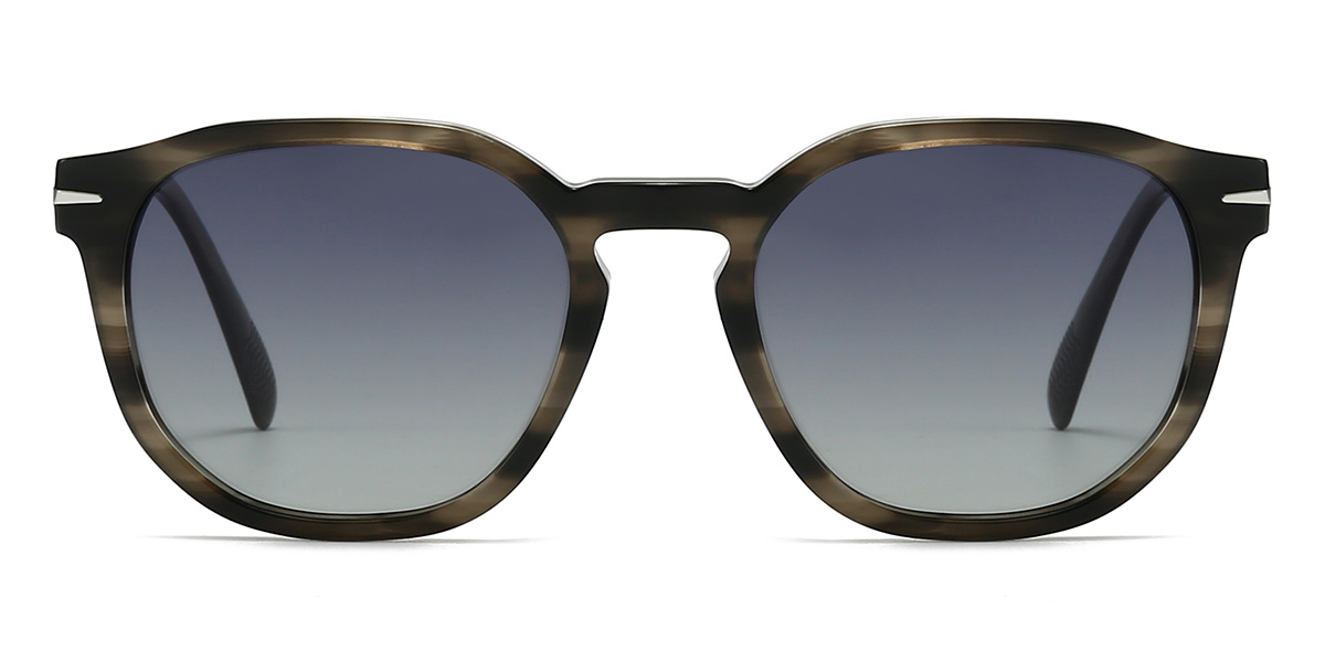 Holzmaserung Grau Branden Brille - Oval Sunglasses