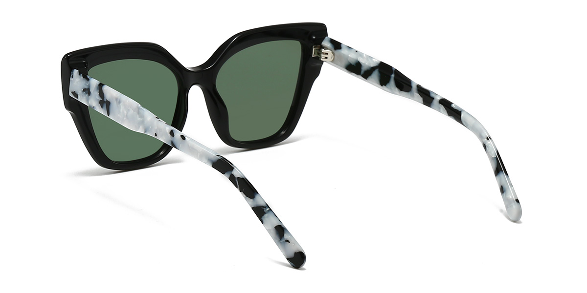 Negro Verde Oscuro Haleigh Gafas - Cat Eye Sunglasses