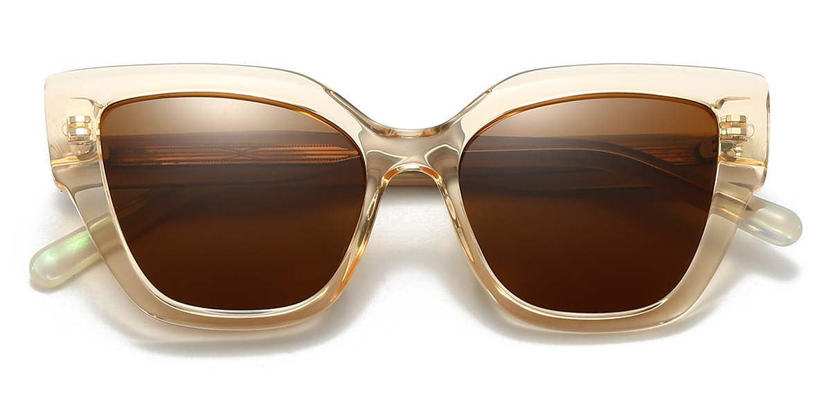 Champagne Brown Haleigh Glasses - Cat Eye Sunglasses