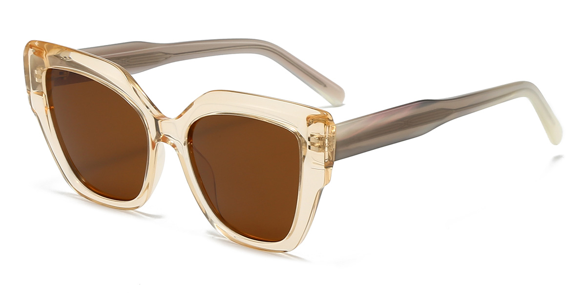 Champagne Brown Haleigh Glasses - Cat Eye Sunglasses