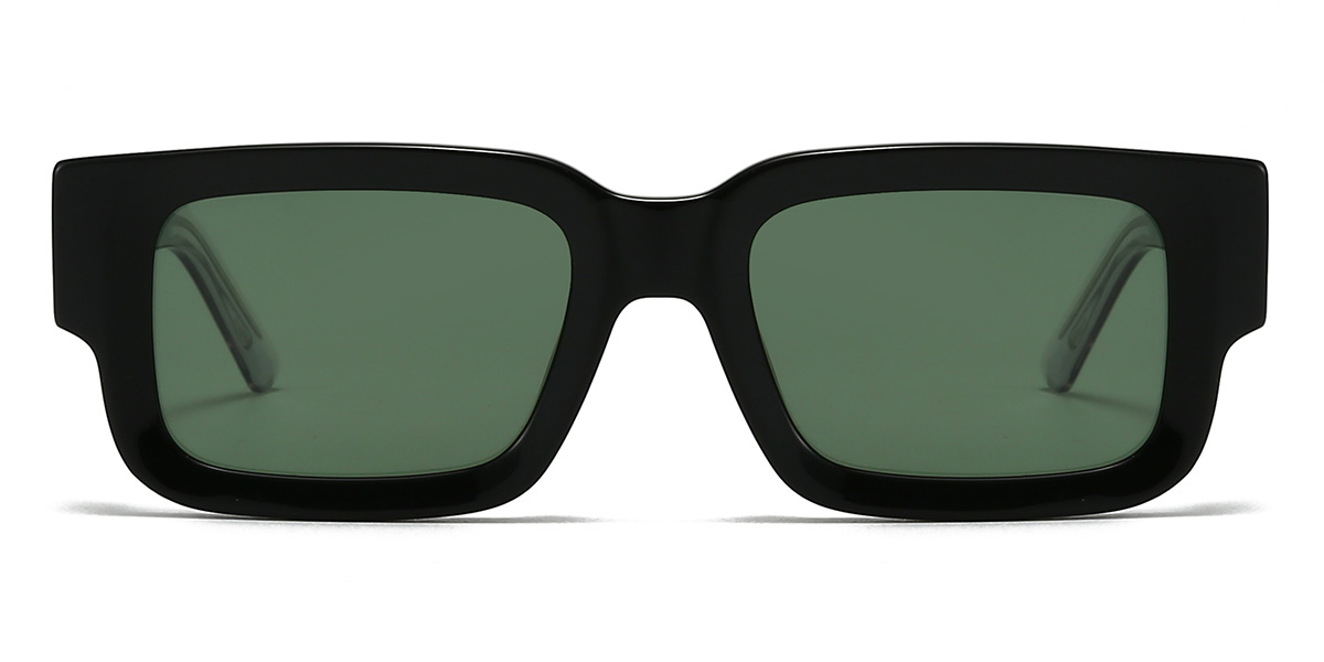 Negro Verde Oscuro Timmy - Rectangle Sunglasses