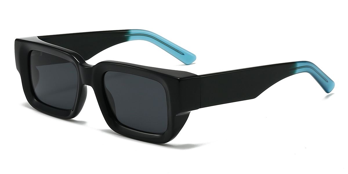 Black Blue Grey Timmy Glasses - Rectangle Sunglasses