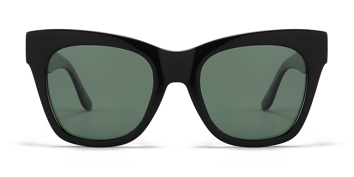 Negro Verde Oscuro Maurice - Square Sunglasses