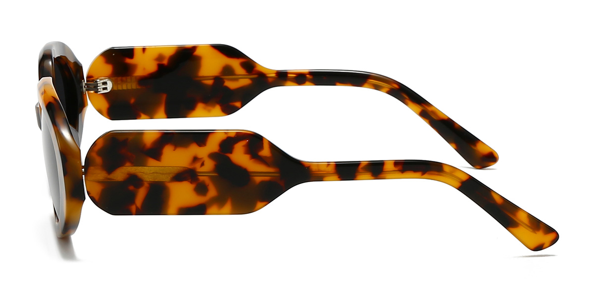 Yellow Tortoiseshell Grey Freddie Glasses - Oval Sunglasses