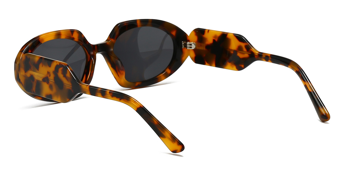 Yellow Tortoiseshell Grey Freddie Glasses - Oval Sunglasses