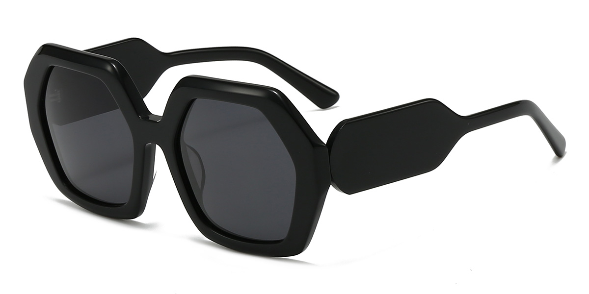 Negro Gris Josue Gafas - Oval Sunglasses