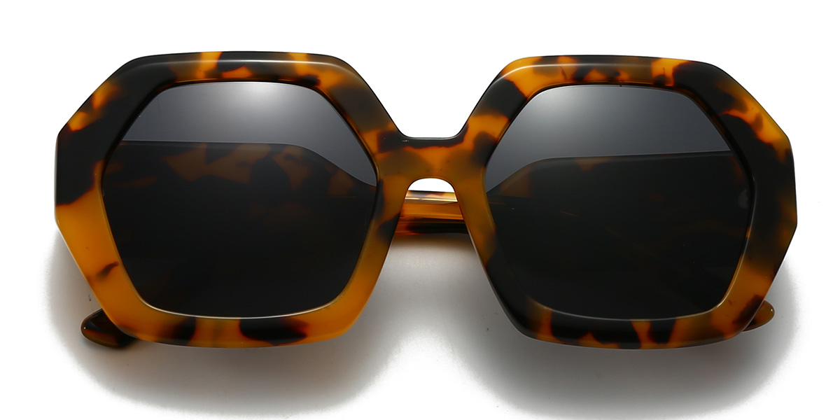 Sárga teknősbéka szürke Josue Szemüveg - Oval Sunglasses