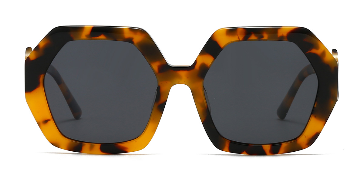 Sárga teknősbéka szürke Josue Szemüveg - Oval Sunglasses