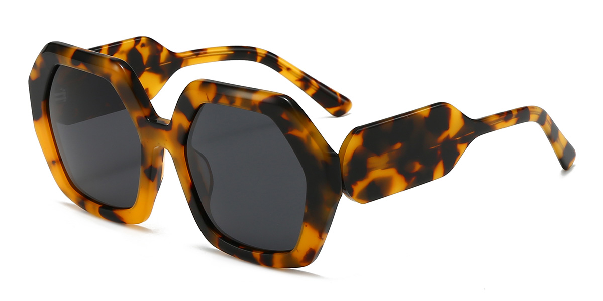 Sárga teknősbéka szürke Josue Szemüveg - Oval Sunglasses