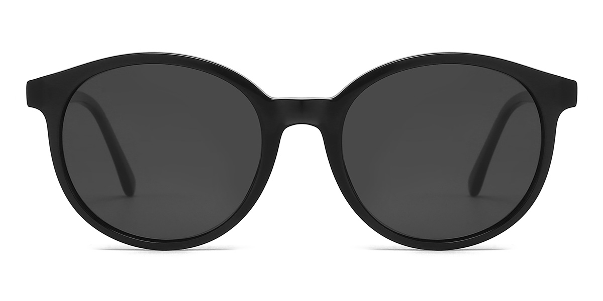 Negro Gris Adrienne - Oval Sunglasses