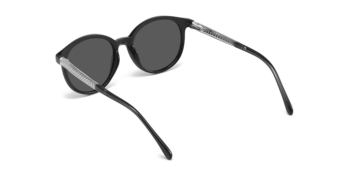 Negro Gris Adrienne Gafas - Oval Sunglasses