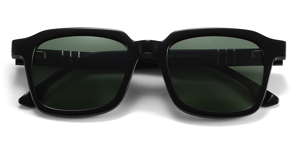 Negro Verde Oscuro Colson Gafas - Rectangle Sunglasses