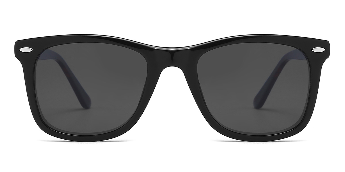 Negro Gris Hussain Gafas - Rectangle Sunglasses