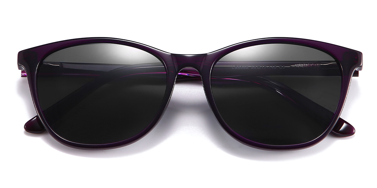 Purple Grey Guillermo Glasses - Rectangle Sunglasses