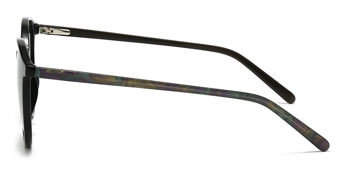 Negro Verde Oscuro Livia Gafas - Oval Sunglasses