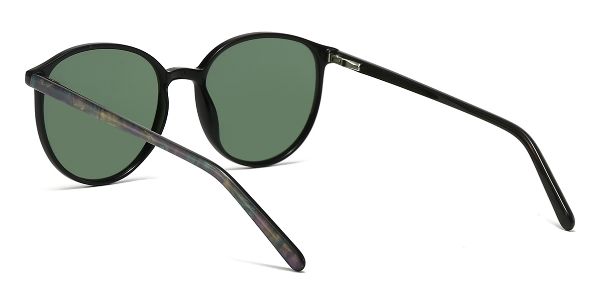 Negro Verde Oscuro Livia Gafas - Oval Sunglasses