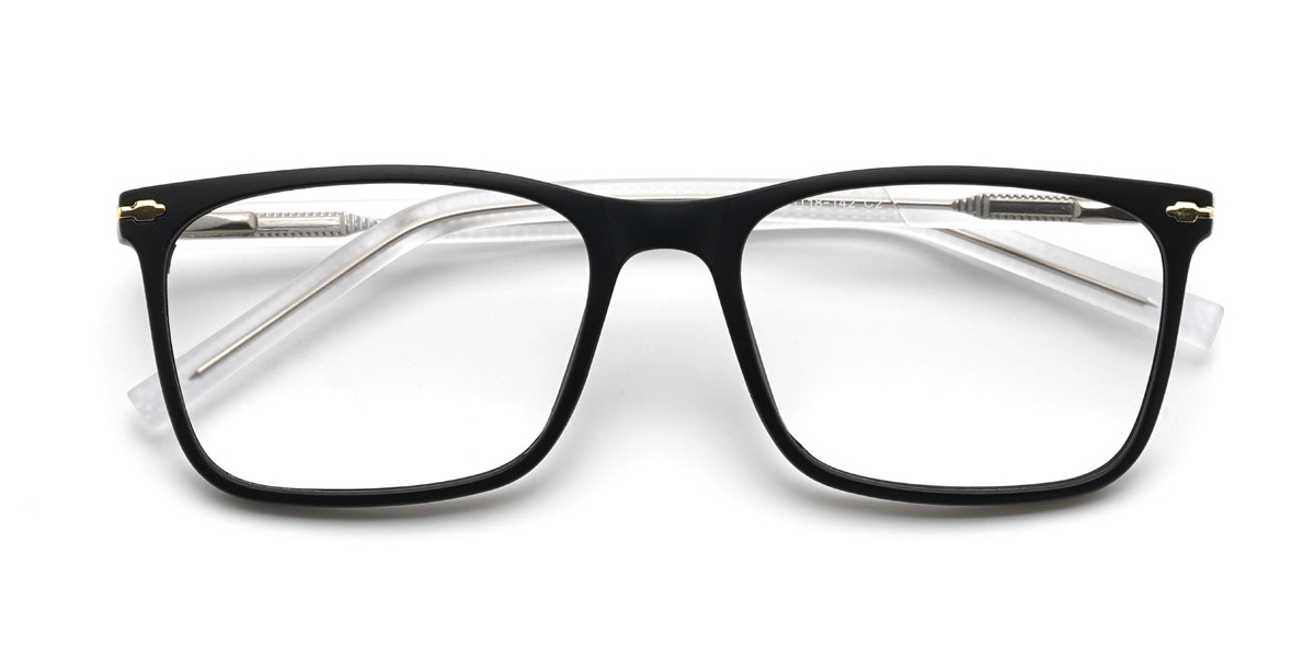 Black Clear Haniya Glasses - Rectangle Glasses