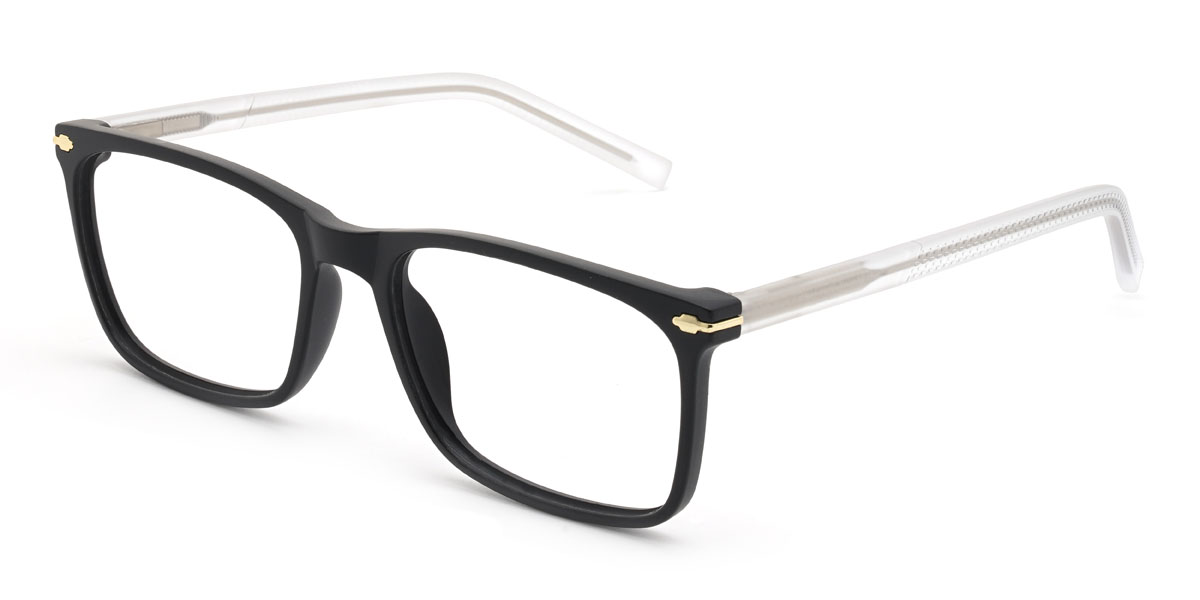 Black Clear Haniya Glasses - Rectangle Glasses