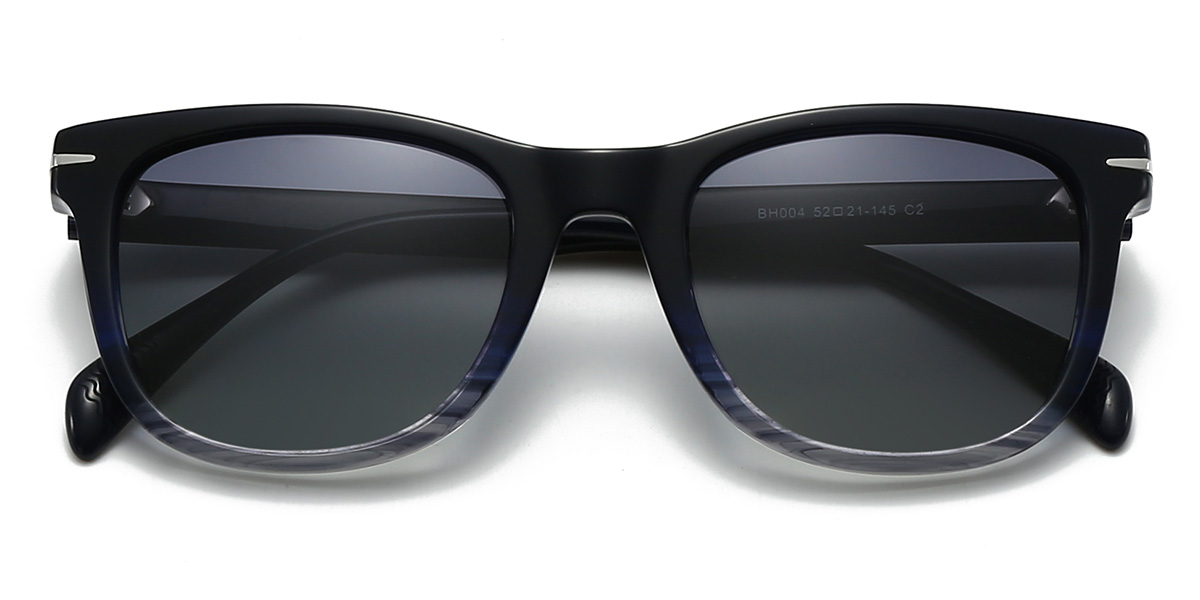 Noir Bleu Écaille de tortue Gris dégradé Jaslyn Lunettes - Oval Sunglasses