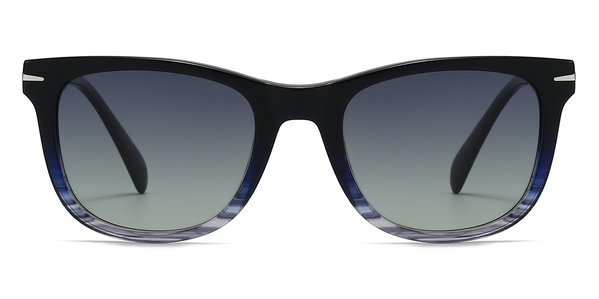 Noir Bleu Écaille de tortue Gris dégradé Jaslyn Lunettes - Oval Sunglasses
