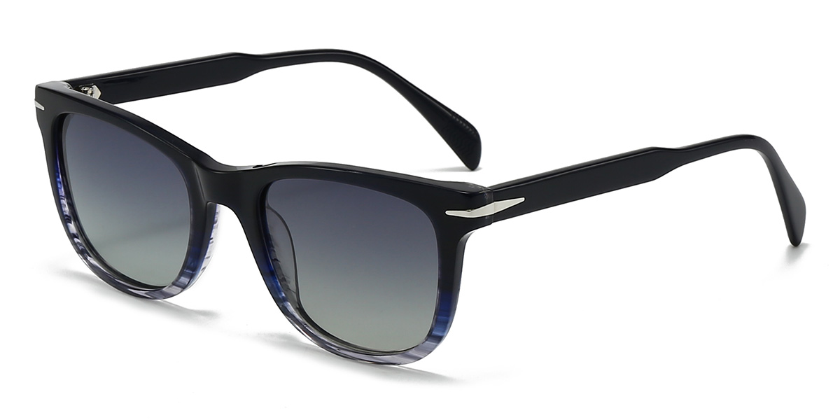 Noir Bleu Écaille de tortue Gris dégradé Jaslyn Lunettes - Oval Sunglasses