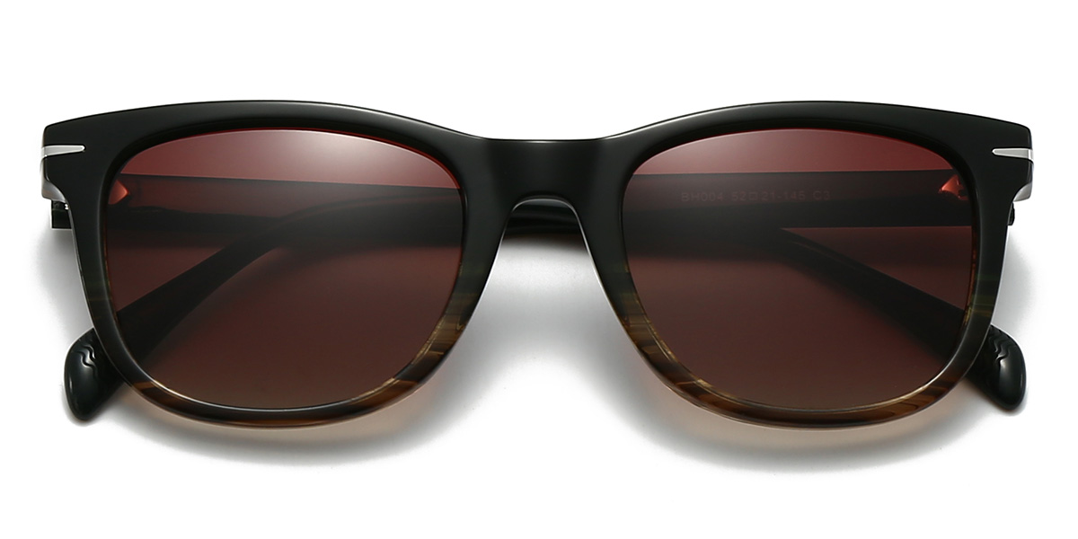 Black Tortoiseshell Gradual Brown Jaslyn Glasses - Oval Sunglasses