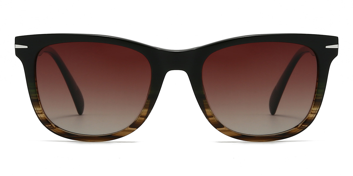 Black Tortoiseshell Gradual Brown Jaslyn Glasses - Oval Sunglasses