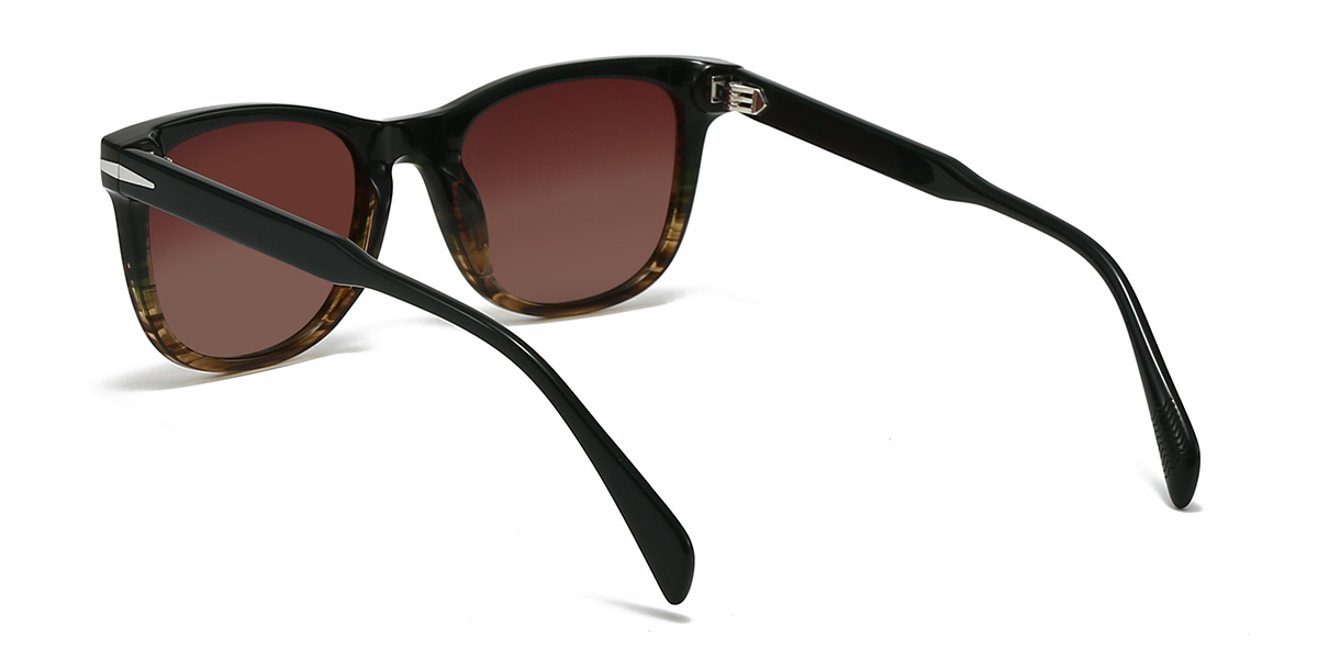 Black Tortoiseshell Gradual Brown Jaslyn Glasses - Oval Sunglasses