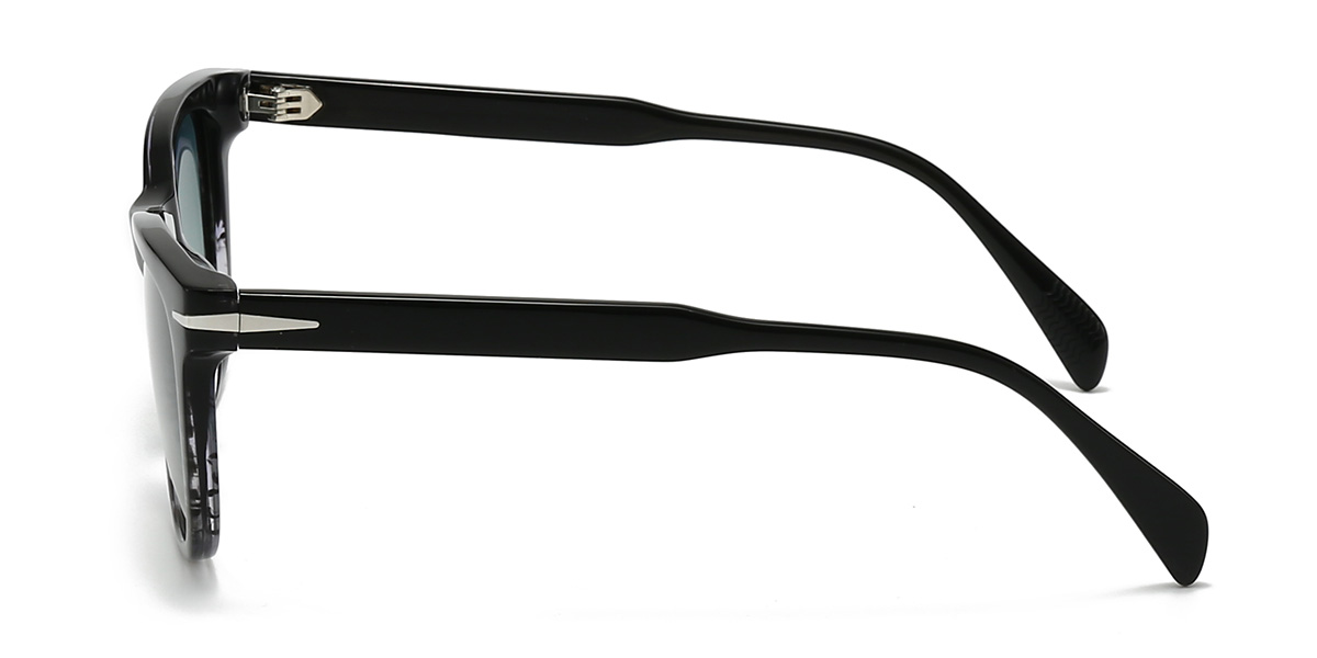 Noir Écaille de tortue Vert dégradé Jaslyn Lunettes - Oval Sunglasses