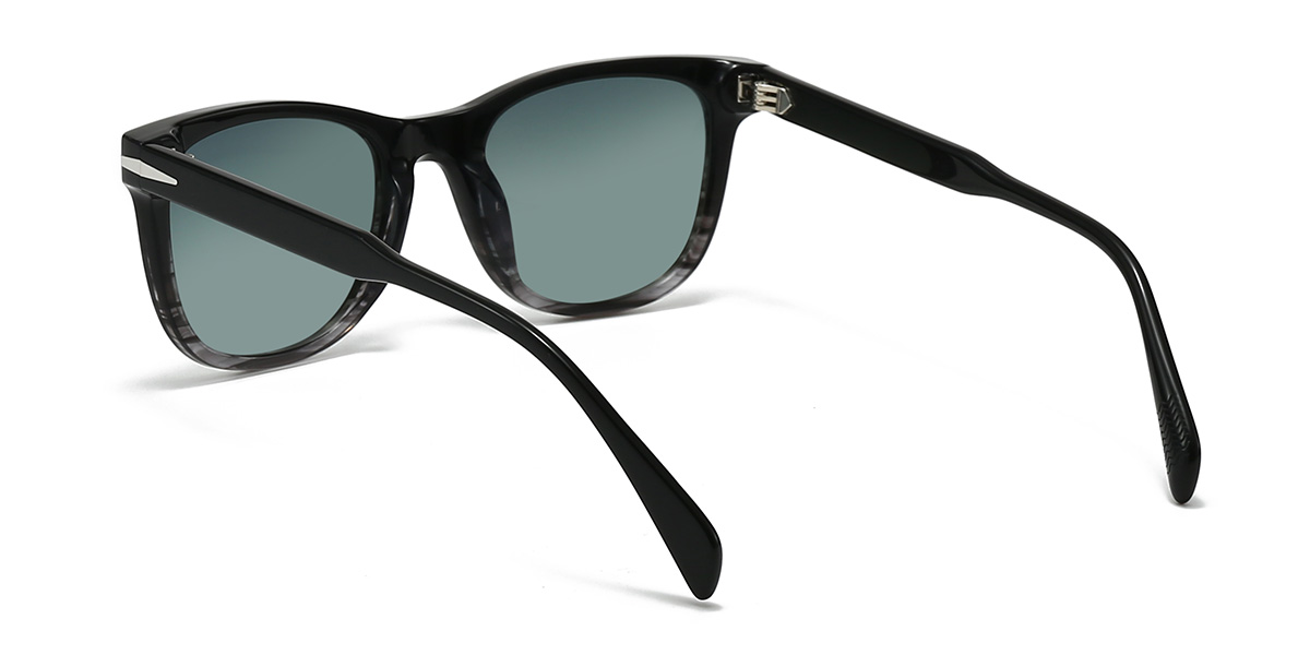 Noir Écaille de tortue Vert dégradé Jaslyn Lunettes - Oval Sunglasses