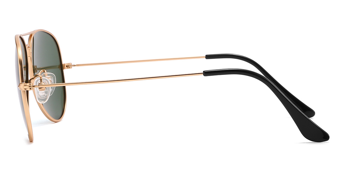 Gold Dark Green Skylah Glasses - Aviator Sunglasses