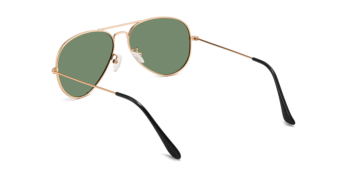 Gold Dark Green Skylah Glasses - Aviator Sunglasses