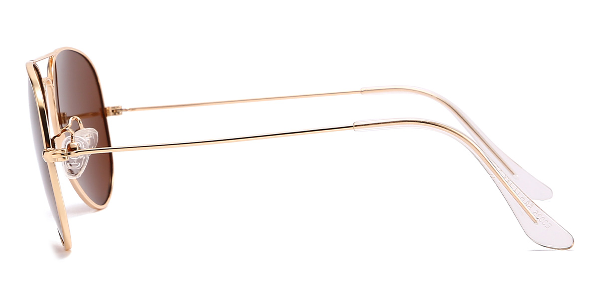 Gold Brown Skylah Glasses - Aviator Sunglasses