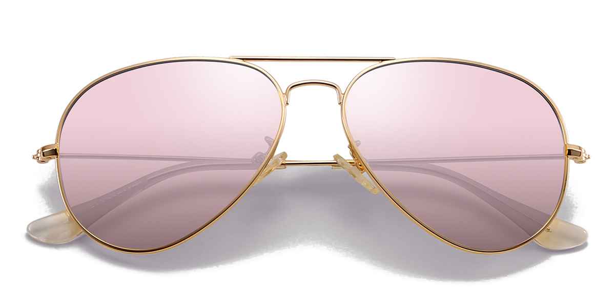 Gold Pink Skylah Glasses - Aviator Sunglasses