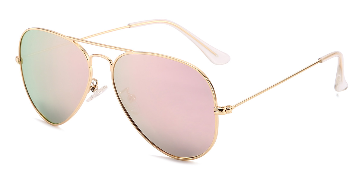Gold Pink Skylah Glasses - Aviator Sunglasses