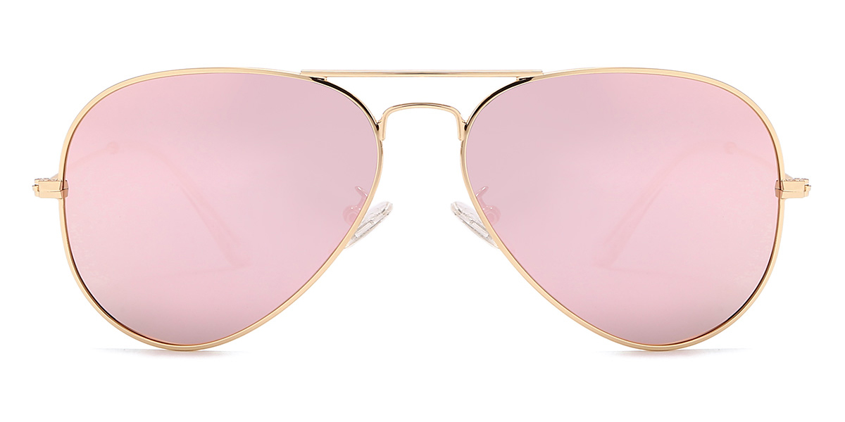 Gold Pink Skylah Glasses - Aviator Sunglasses