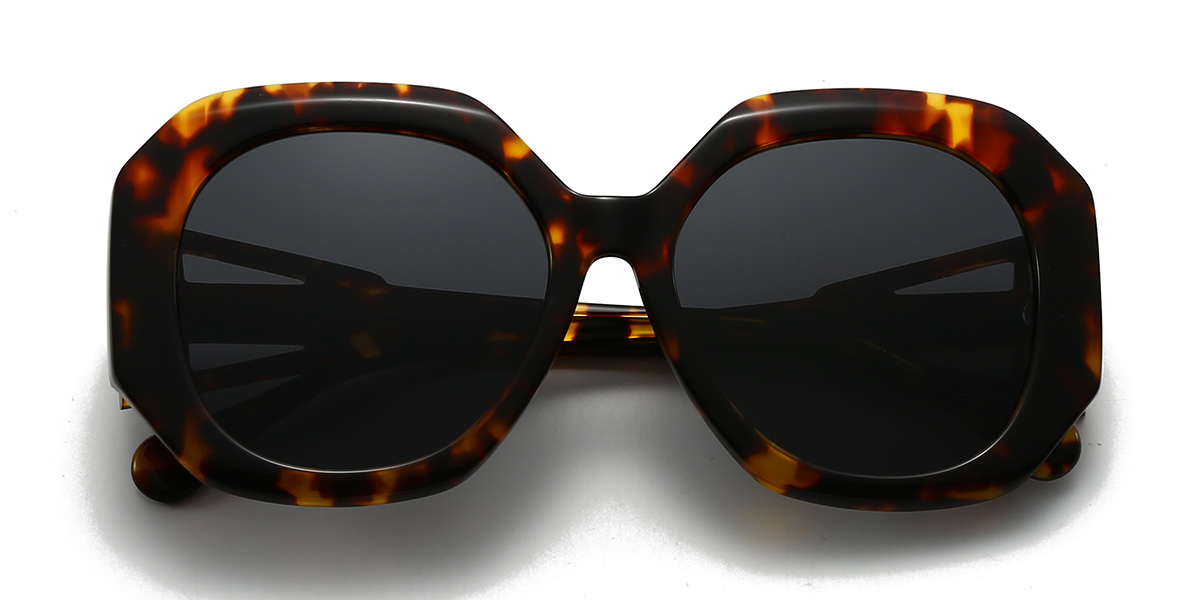 Schildpatt Grau Ariyana Brille - Oval Sunglasses