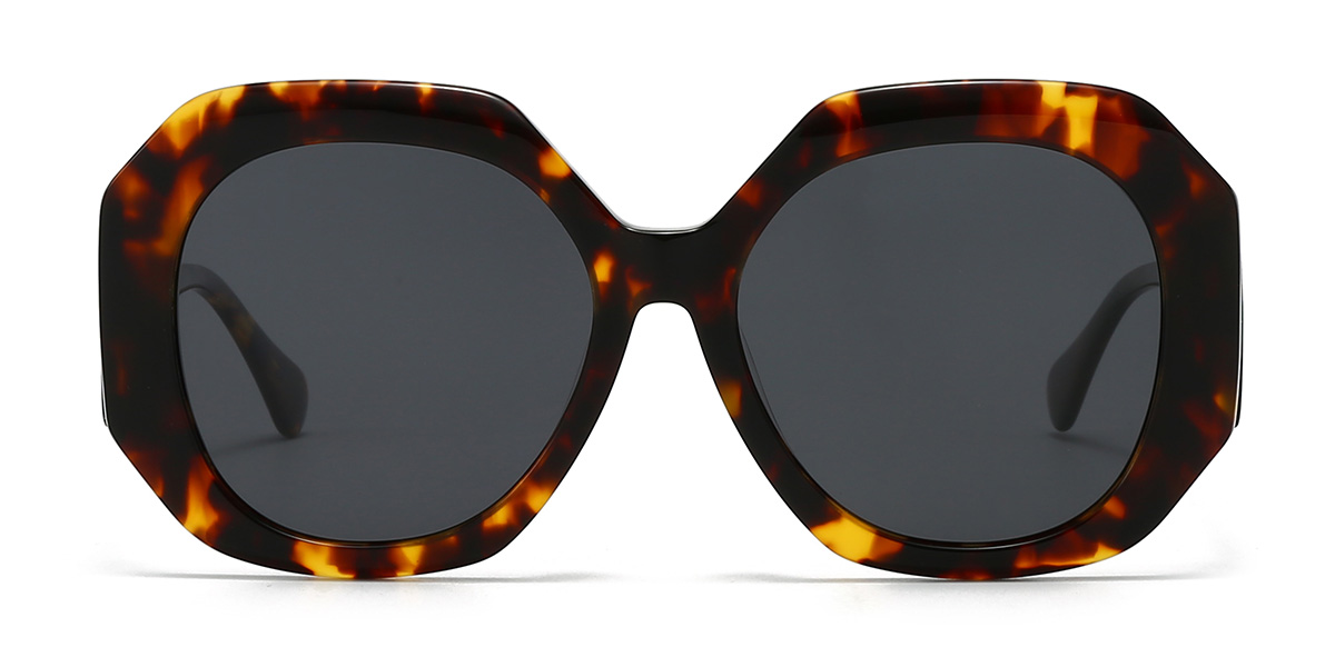 Schildpatt Grau Ariyana Brille - Oval Sunglasses