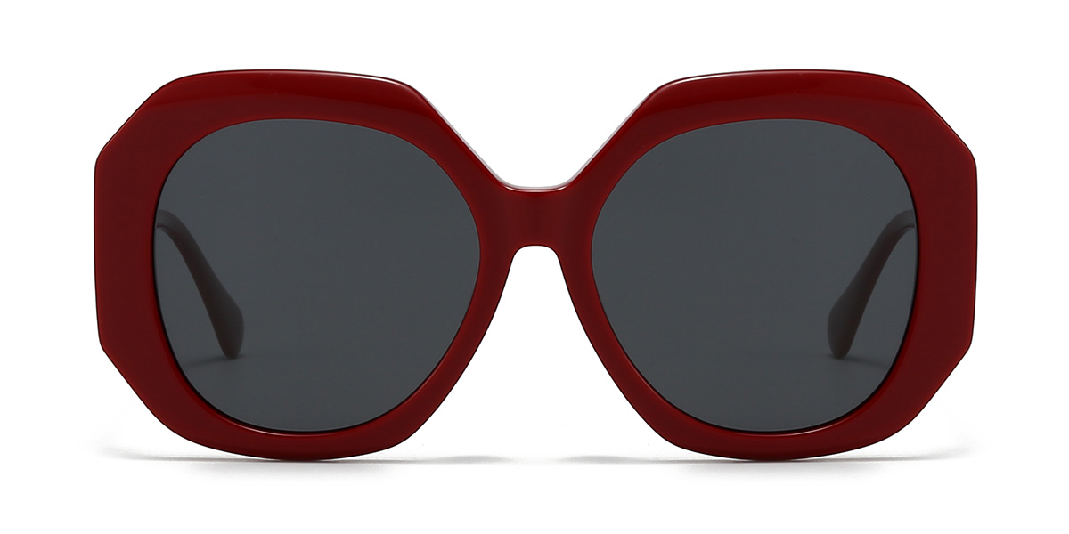 Rot Grau Ariyana Brille - Oval Sunglasses