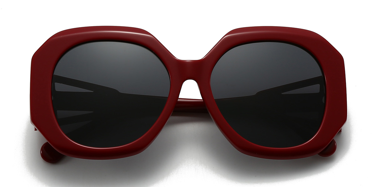 Rot Grau Ariyana Brille - Oval Sunglasses