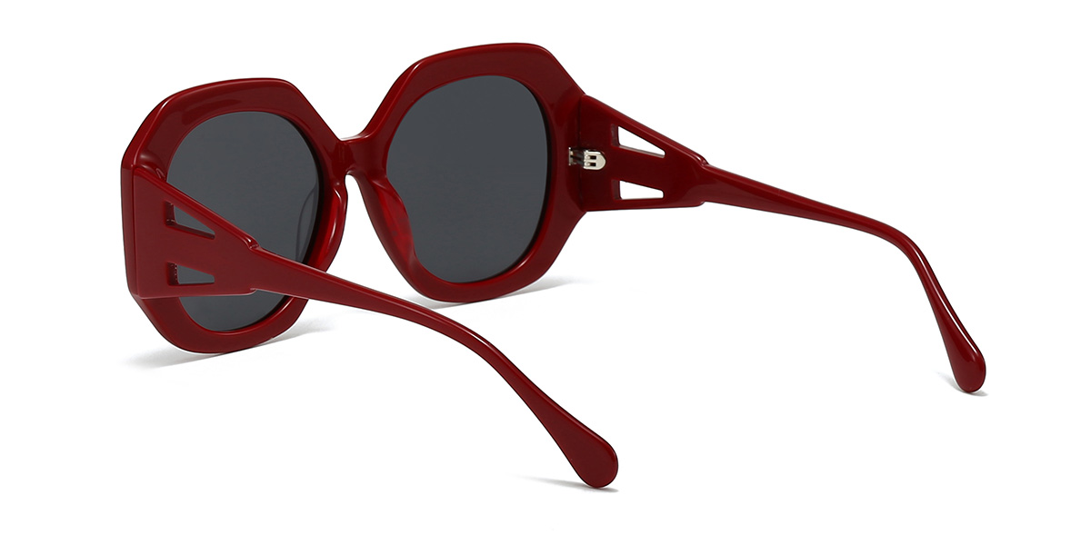 Rot Grau Ariyana Brille - Oval Sunglasses