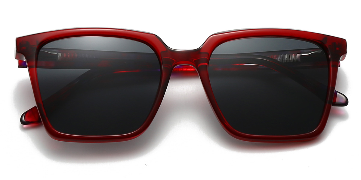 Red Grey Jamarion Glasses - Rectangle Sunglasses