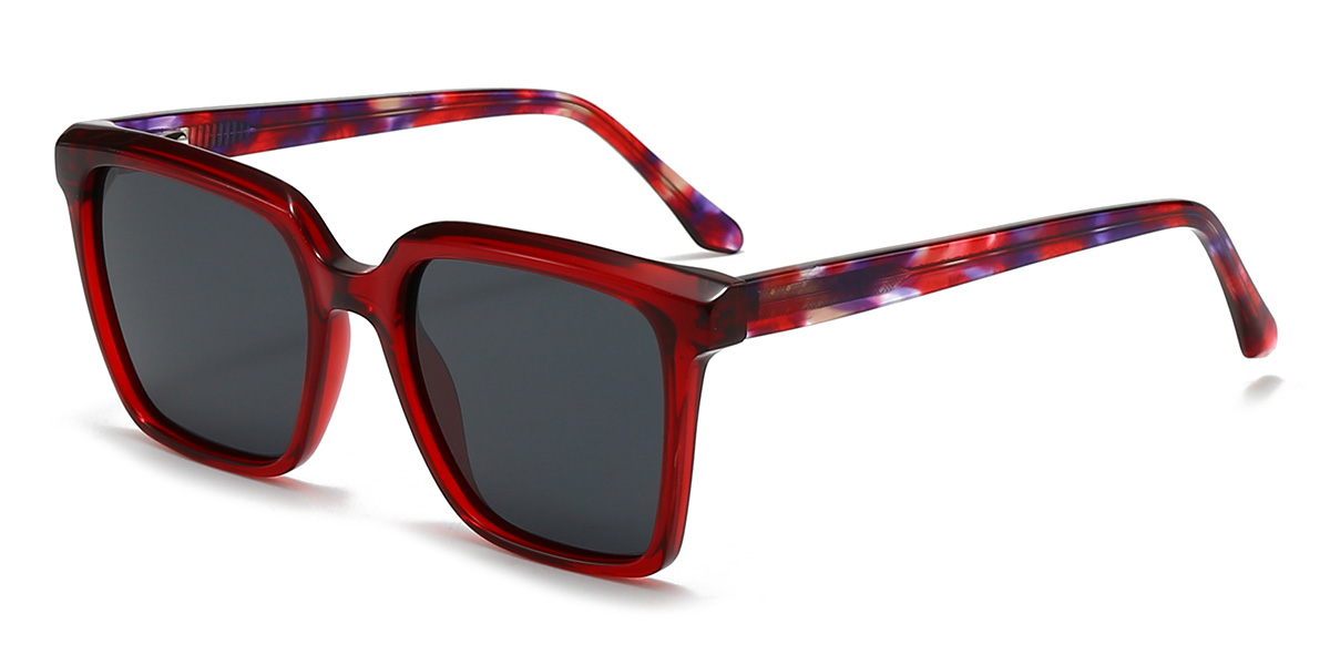 Red Grey Jamarion Glasses - Rectangle Sunglasses