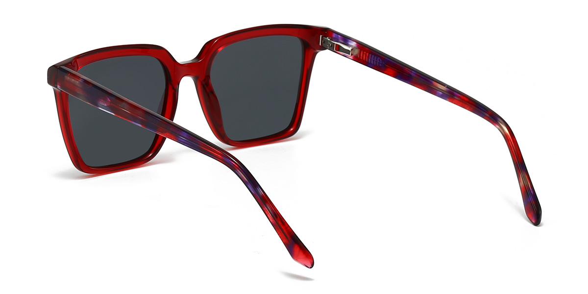 Red Grey Jamarion Glasses - Rectangle Sunglasses
