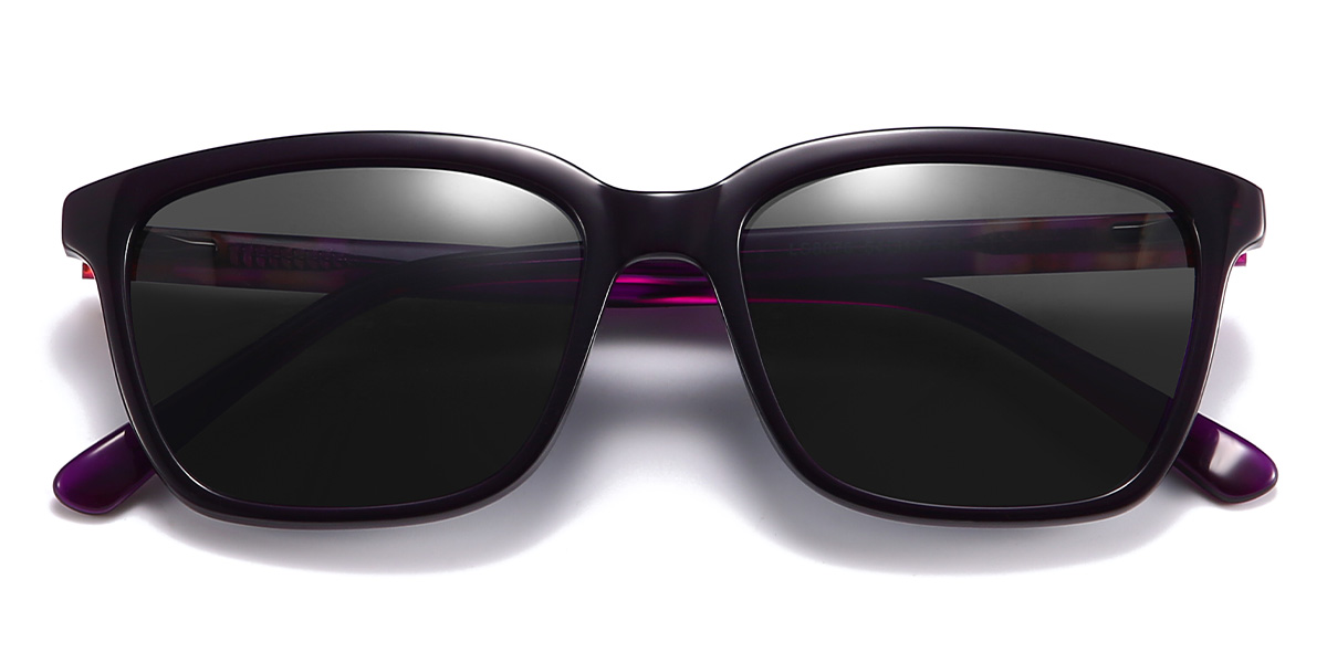 Púrpura gris Mazen Gafas - Rectangle Sunglasses